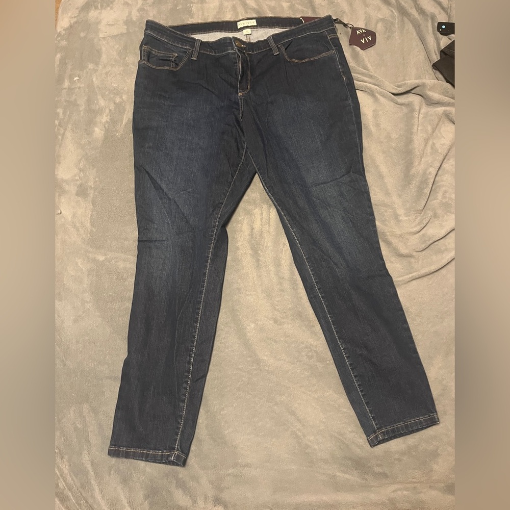 Ava & Viv Dark Denim Skinny Jeans 20W